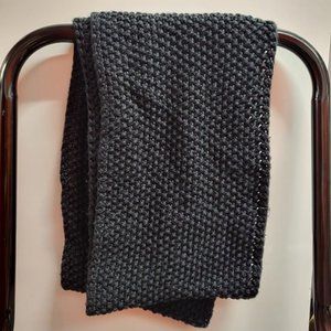 Chunky Knit Black Scarf or Shawl